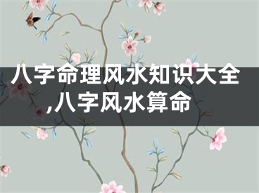八字命理风水知识大全,八字风水算命
