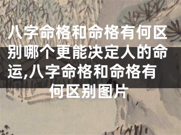 八字命格和命格有何区别哪个更能决定人的命运,八字命格和命格有何区别图片