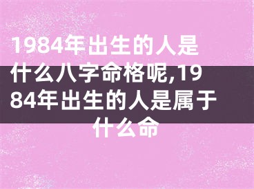 1984年出生的人是什么八字命格呢,1984年出生的人是属于什么命