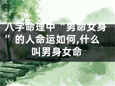 八字命理中“男命女身”的人命运如何,什么叫男身女命