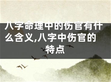 八字命理中的伤官有什么含义,八字中伤官的特点