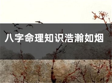 八字命理知识浩瀚如烟