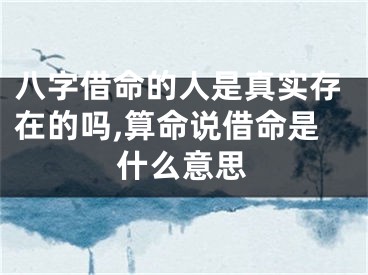 八字借命的人是真实存在的吗,算命说借命是什么意思