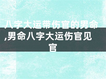 八字大运带伤官的男命,男命八字大运伤官见官