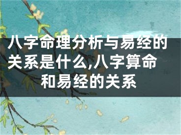八字命理分析与易经的关系是什么,八字算命和易经的关系