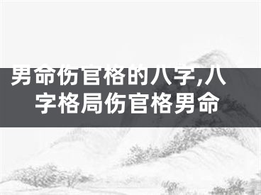 男命伤官格的八字,八字格局伤官格男命