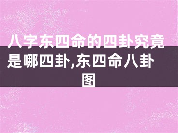 八字东四命的四卦究竟是哪四卦,东四命八卦图