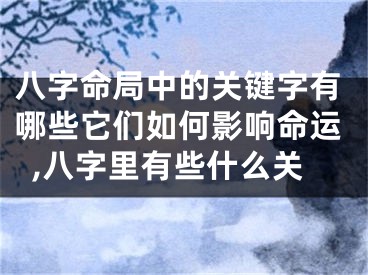 八字命局中的关键字有哪些它们如何影响命运,八字里有些什么关