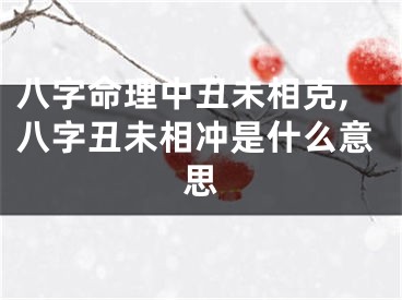 八字命理中丑未相克,八字丑未相冲是什么意思