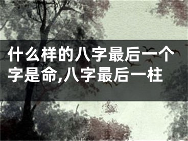 什么样的八字最后一个字是命,八字最后一柱