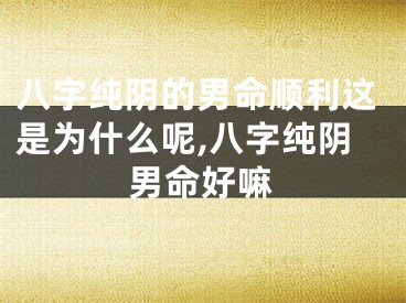 八字纯阴的男命顺利这是为什么呢,八字纯阴男命好嘛