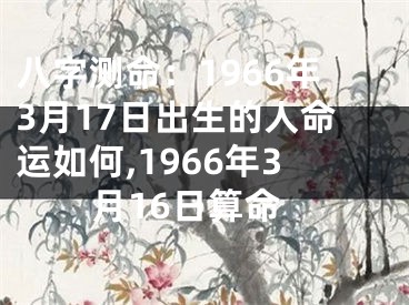 八字测命：1966年3月17日出生的人命运如何,1966年3月16日算命