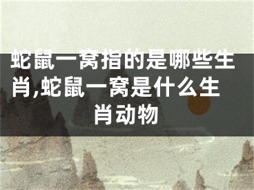 蛇鼠一窝指的是哪些生肖,蛇鼠一窝是什么生肖动物