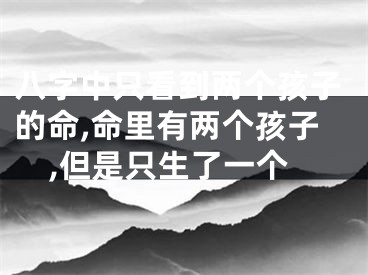八字中只看到两个孩子的命,命里有两个孩子,但是只生了一个