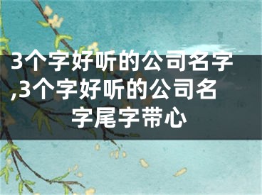 3个字好听的公司名字,3个字好听的公司名字尾字带心
