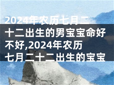 2024年农历七月二十二出生的男宝宝命好不好,2024年农历七月二十二出生的宝宝