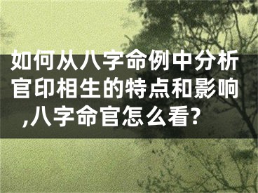 如何从八字命例中分析官印相生的特点和影响,八字命官怎么看?