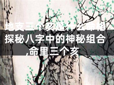 地支三个亥是什么命格探秘八字中的神秘组合,命里三个亥
