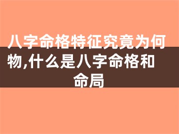 八字命格特征究竟为何物,什么是八字命格和命局