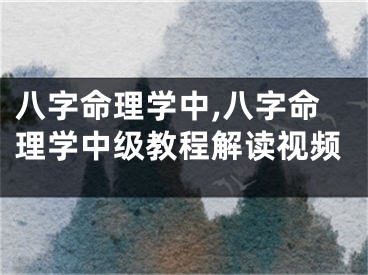 八字命理学中,八字命理学中级教程解读视频