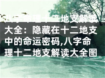 八字命理十二地支解读大全：隐藏在十二地支中的命运密码,八字命理十二地支解读大全图