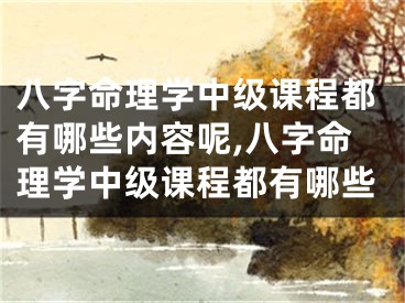 八字命理学中级课程都有哪些内容呢,八字命理学中级课程都有哪些