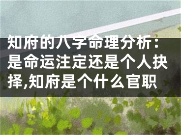 知府的八字命理分析：是命运注定还是个人抉择,知府是个什么官职