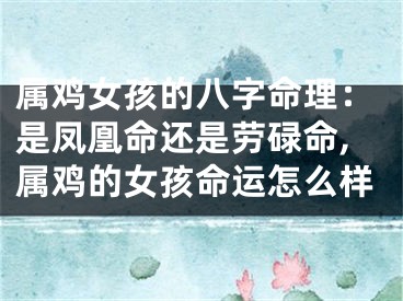 属鸡女孩的八字命理：是凤凰命还是劳碌命,属鸡的女孩命运怎么样
