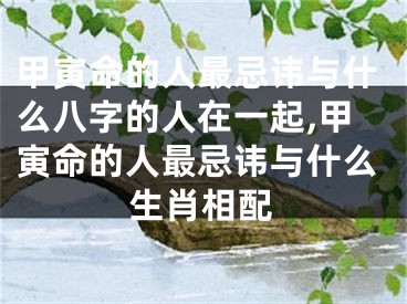 甲寅命的人最忌讳与什么八字的人在一起,甲寅命的人最忌讳与什么生肖相配