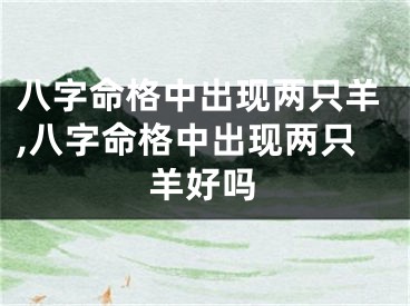 八字命格中出现两只羊,八字命格中出现两只羊好吗