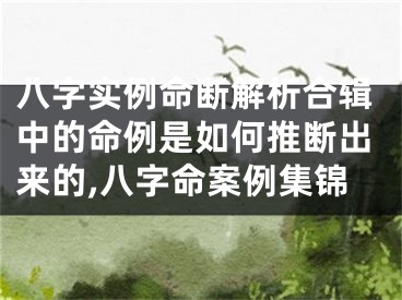 八字实例命断解析合辑中的命例是如何推断出来的,八字命案例集锦