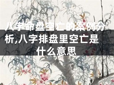八字命盘空亡的案例分析,八字排盘里空亡是什么意思