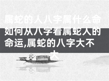 属蛇的人八字属什么命如何从八字看属蛇人的命运,属蛇的八字大不大