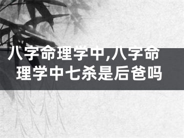 八字命理学中,八字命理学中七杀是后爸吗
