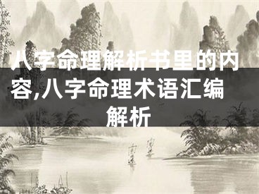 八字命理解析书里的内容,八字命理术语汇编解析