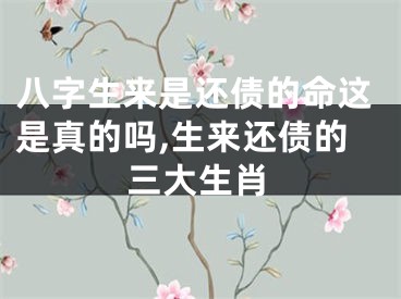 八字生来是还债的命这是真的吗,生来还债的三大生肖