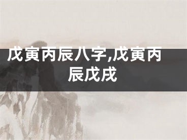 戊寅丙辰八字,戊寅丙辰戊戌