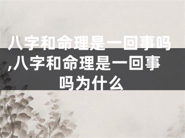 八字和命理是一回事吗,八字和命理是一回事吗为什么