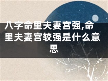 八字命里夫妻宫强,命里夫妻宫较强是什么意思