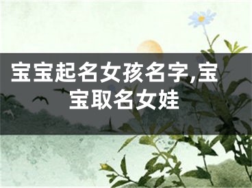 宝宝起名女孩名字,宝宝取名女娃