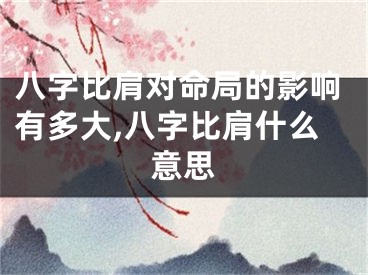 八字比肩对命局的影响有多大,八字比肩什么意思