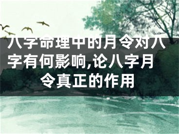 八字命理中的月令对八字有何影响,论八字月令真正的作用