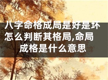 八字命格成局是好是坏怎么判断其格局,命局成格是什么意思