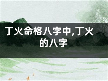 丁火命格八字中,丁火的八字