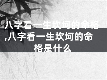 八字看一生坎坷的命格,八字看一生坎坷的命格是什么