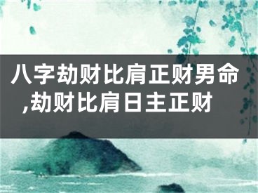 八字劫财比肩正财男命,劫财比肩日主正财