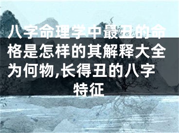 八字命理学中最丑的命格是怎样的其解释大全为何物,长得丑的八字特征