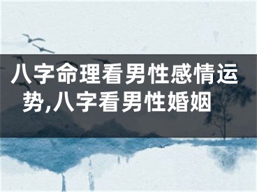八字命理看男性感情运势,八字看男性婚姻
