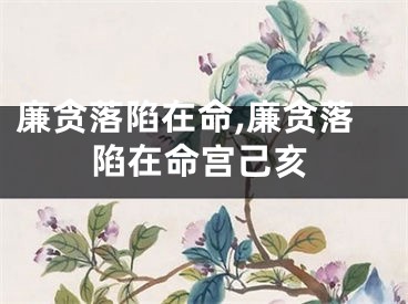 廉贪落陷在命,廉贪落陷在命宫己亥