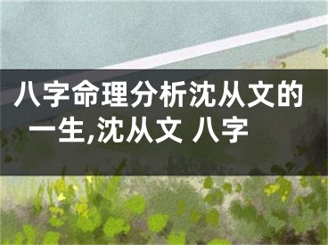 八字命理分析沈从文的一生,沈从文 八字